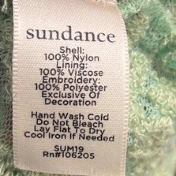 Sundance Green Embroidered Lace Sleeveless Blouse - Picture 8 of 8